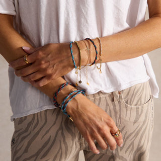 Desert Spice Minimalist Cord Bracelet - Nickel & Suede