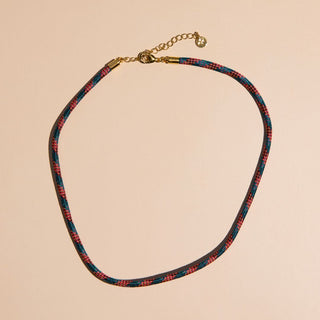 Desert Spice Minimalist Cord Necklace - Nickel & Suede