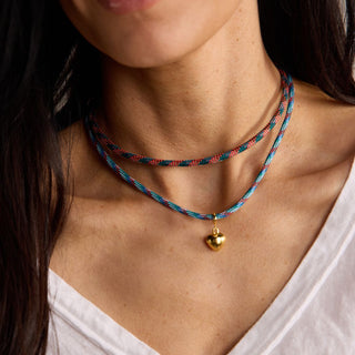 Desert Spice Minimalist Cord Necklace - Nickel & Suede