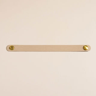 Driftwood Oat Thin Leather Cuff Bracelet - Nickel & Suede