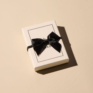 Earring Box Gift Wrap - 1 Black Bow - Nickel & Suede