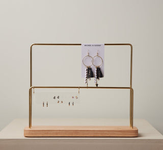 Earring Display Stand - Nickel & Suede