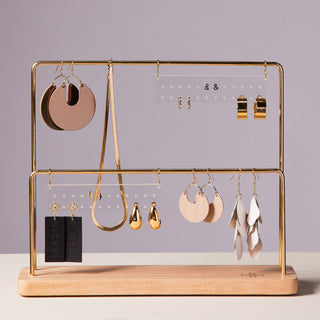 Earring Display Stand - Nickel & Suede