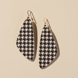 Ecru Houndstooth Evie - Nickel & Suede