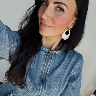 Ecru Olivia - Nickel & Suede