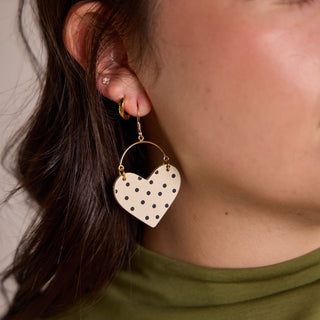 Ecru Polka Dot Lover - Nickel & Suede