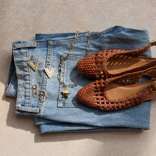 Ecru Studded Sutton - Nickel & Suede