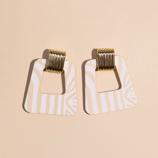Ecru & White Zebra Avery - Nickel & Suede