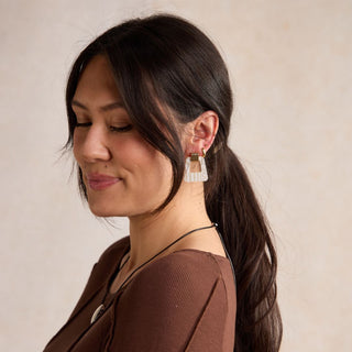 Ecru & White Zebra Avery - Nickel & Suede