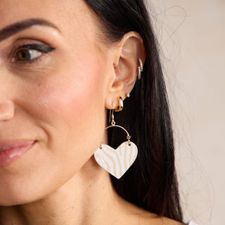 Ecru & White Zebra Lover - Nickel & Suede