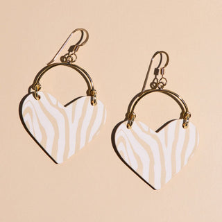 Ecru & White Zebra Lover - Nickel & Suede