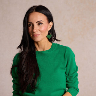 Emerald Sparkle Jeweled Harlow - Nickel & Suede