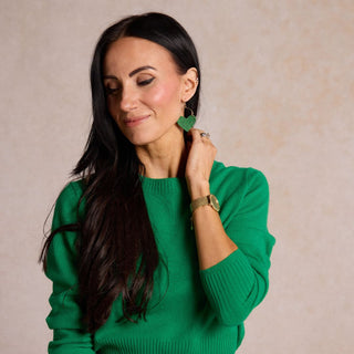 Emerald Sparkle Jeweled Harlow - Nickel & Suede