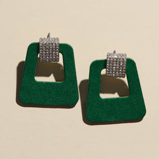 Emerald Sparkle Luxe Avery - Nickel & Suede