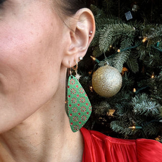 Emerald Sparkle Noelle Evies - Nickel & Suede