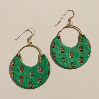 Emerald Sparkle Wallflower Ninas - Nickel & Suede