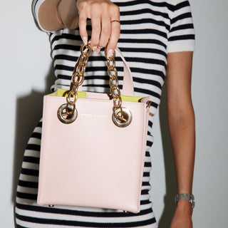 Emilia Mini Tote in Pink Clay - Nickel & Suede