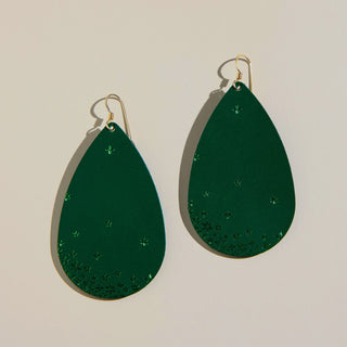 Evergreen Starscape Teardrops - Nickel & Suede