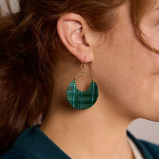 Evergreen Tartan Ninas - Nickel & Suede