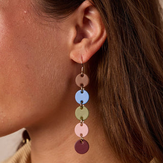 Fall Multicolor Sylvie Leather Dangle Earrings - Nickel & Suede