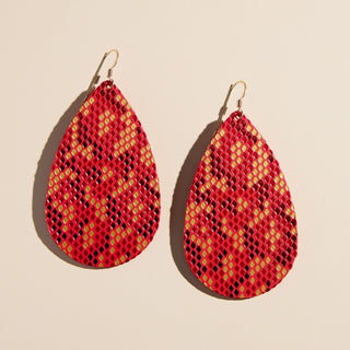 Firecracker Teardrops - Nickel & Suede