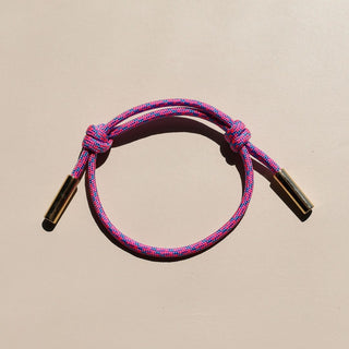 Flamingo Paracord Bracelet - Nickel & Suede