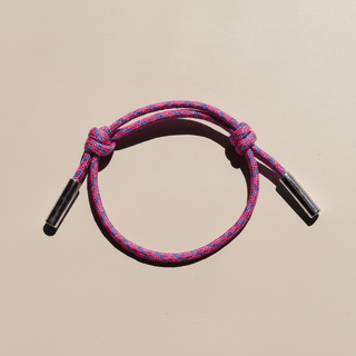 Flamingo Paracord Bracelet - Nickel & Suede