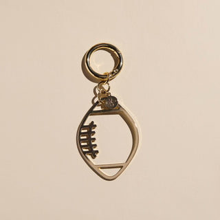 Football Bag Charm - Nickel & Suede