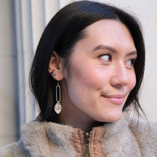 Frosted Pearl Colette - Nickel & Suede