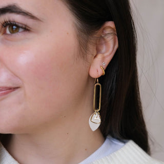 Frosted Pearl Colette - Nickel & Suede