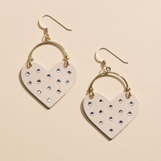 Frosted Pearl Jeweled Harlow - Nickel & Suede