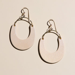 Frosted Pearl Nadia - Nickel & Suede