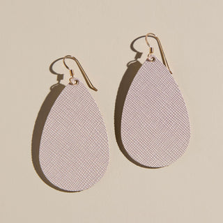 Frosted Pink Teardrops - Nickel & Suede