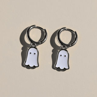 Ghost Huggies - Nickel & Suede