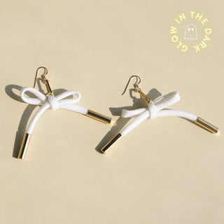 Glow in the Dark Simone Cord Earrings - Nickel & Suede