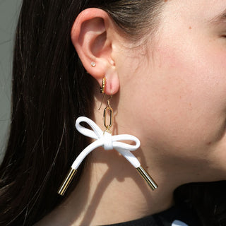 Glow in the Dark Simone Cord Earrings - Nickel & Suede