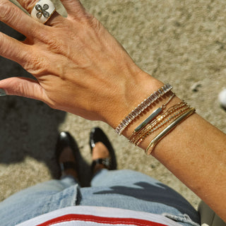 Gold Bar Bolo Bracelet - Nickel & Suede