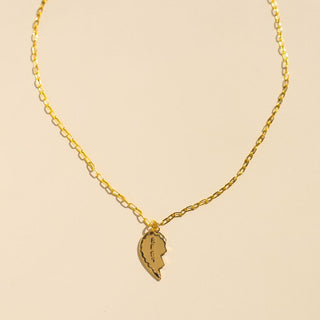 Gold Best Friends Charm Necklace Set - Nickel & Suede