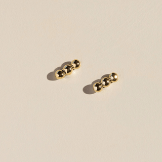 Gold Chloe Bar Studs - Nickel & Suede