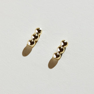 Gold Chloe Bar Studs - Nickel & Suede