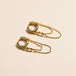 Gold CZ Bezel Chain Waterproof Huggie Earrings