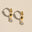 Gold CZ Bezel Waterproof Drop Huggie Earrings