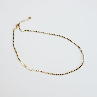 Gold Disc Chain Necklace - Nickel & Suede