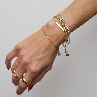 Gold DNA Twist Ring - Nickel & Suede