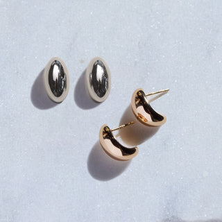 Gold Dome Studs - Nickel & Suede