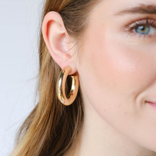 Gold Donut Hoops - Nickel & Suede