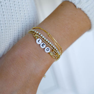 Gold Double Layer Saturn Chain Bracelet - Nickel & Suede