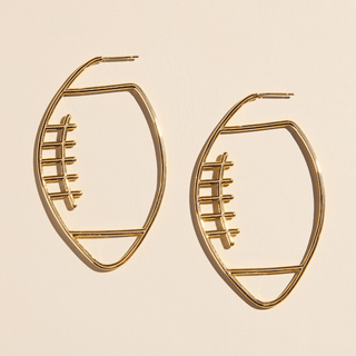Gold Football Hoops - Nickel & Suede