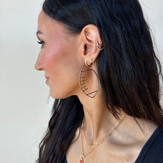 Gold Football Hoops - Nickel & Suede