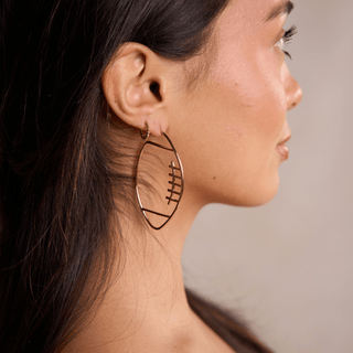 Gold Football Hoops - Nickel & Suede